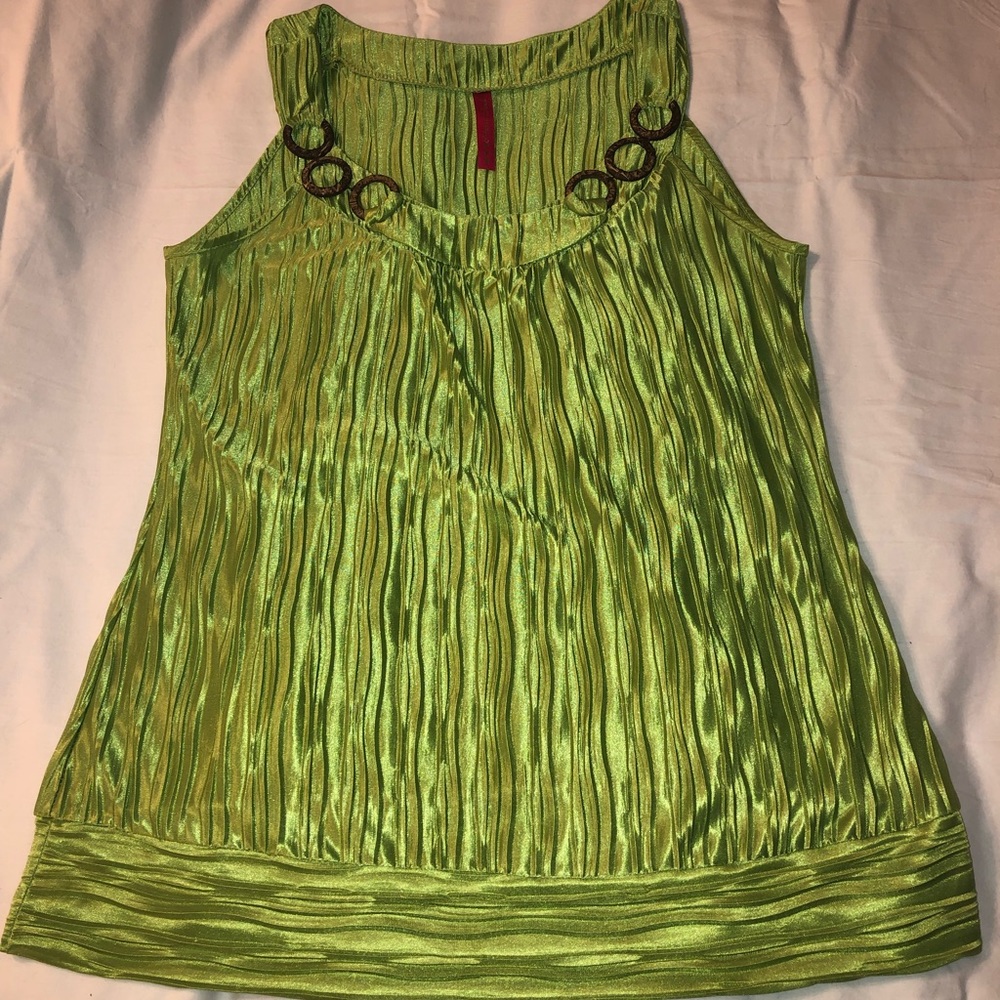 Green dress tank top.